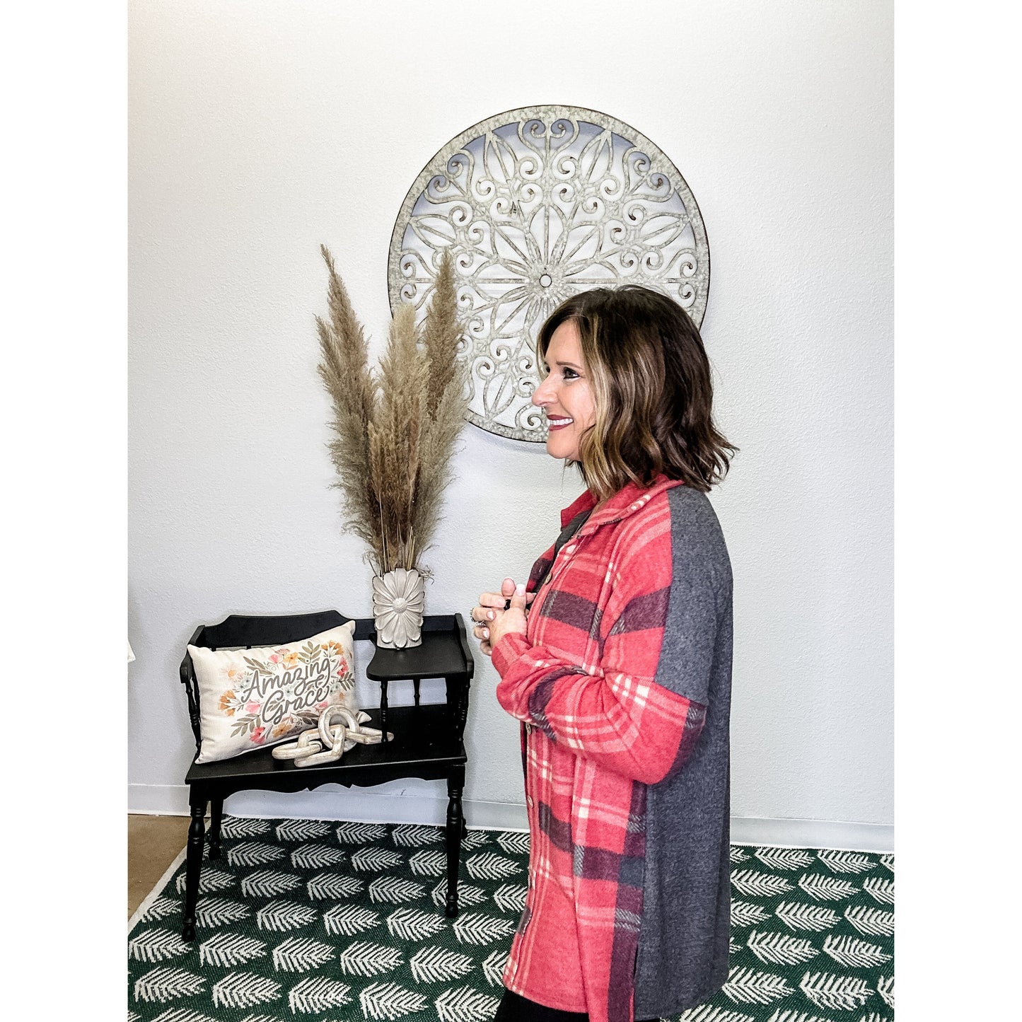 Plaid Colorblock Shacket