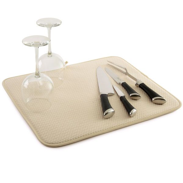 Beige 18" x 16" Dish Drying Mat