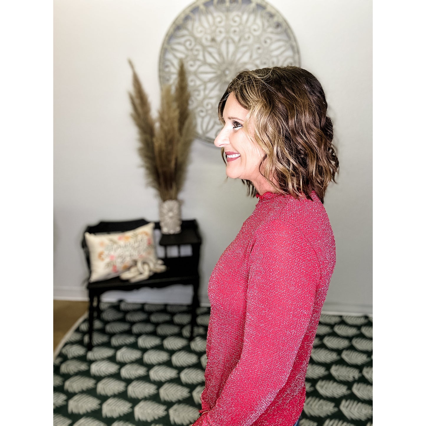 Holiday Slim-Fitting Sparkly Top