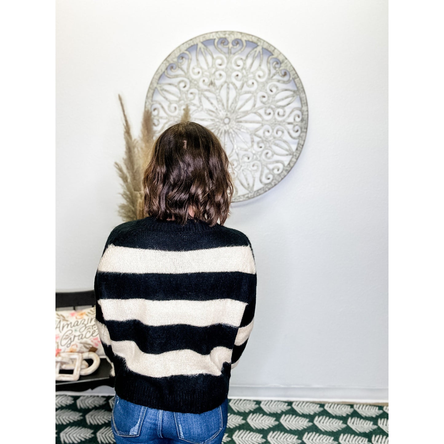 Fuzzy V Neck Sweater