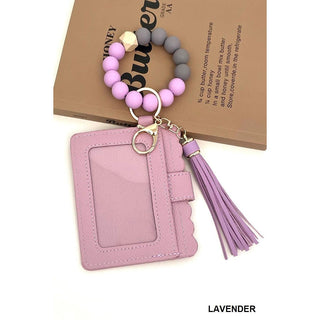 Beaded Bracelet Keychain Card Holder Wallet