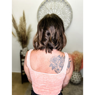 Coral Cropped Tank Top