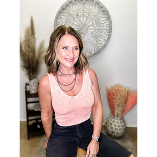 Coral Cropped Tank Top