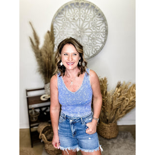 Dark Blue Cropped Tank Top