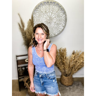 Dark Blue Cropped Tank Top
