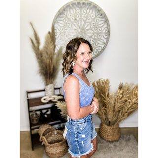 Dark Blue Cropped Tank Top