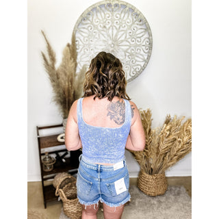 Dark Blue Cropped Tank Top