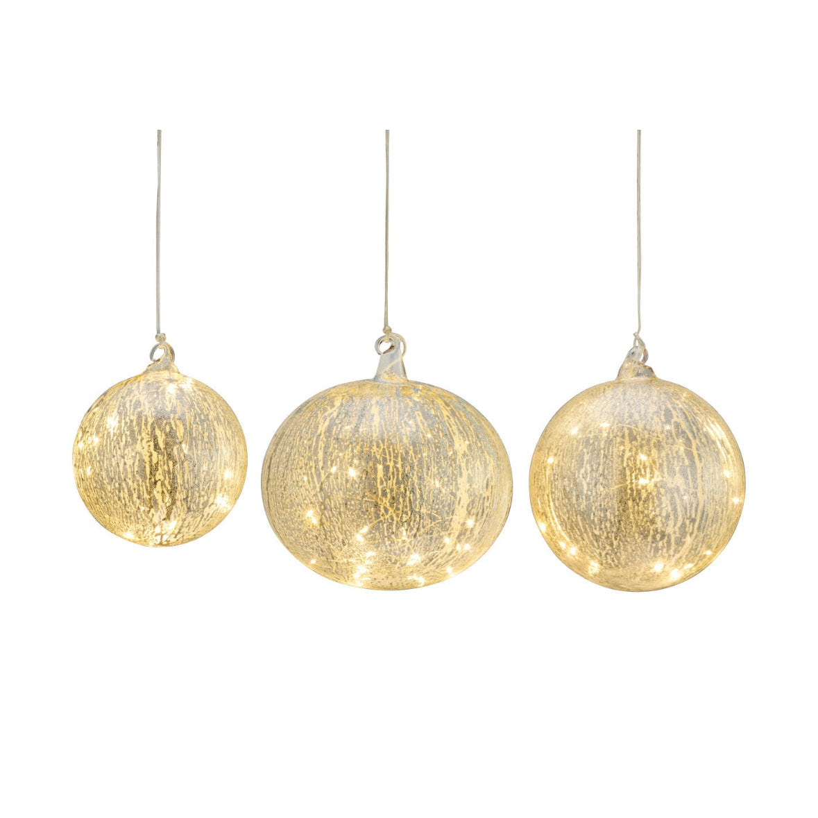 Lit Oversized Glass Ornaments