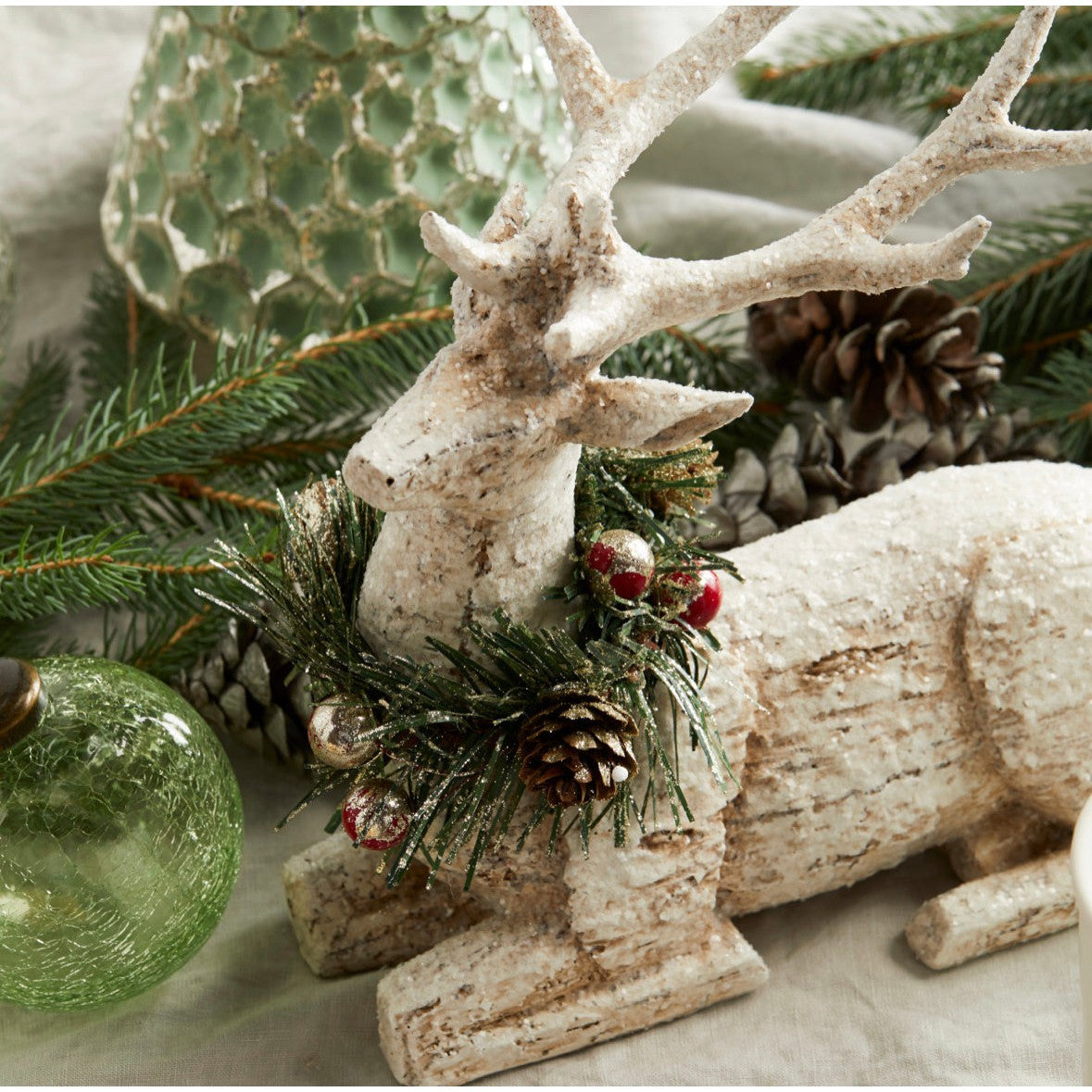 Birch Bark Deer Figures - 2 Assorted