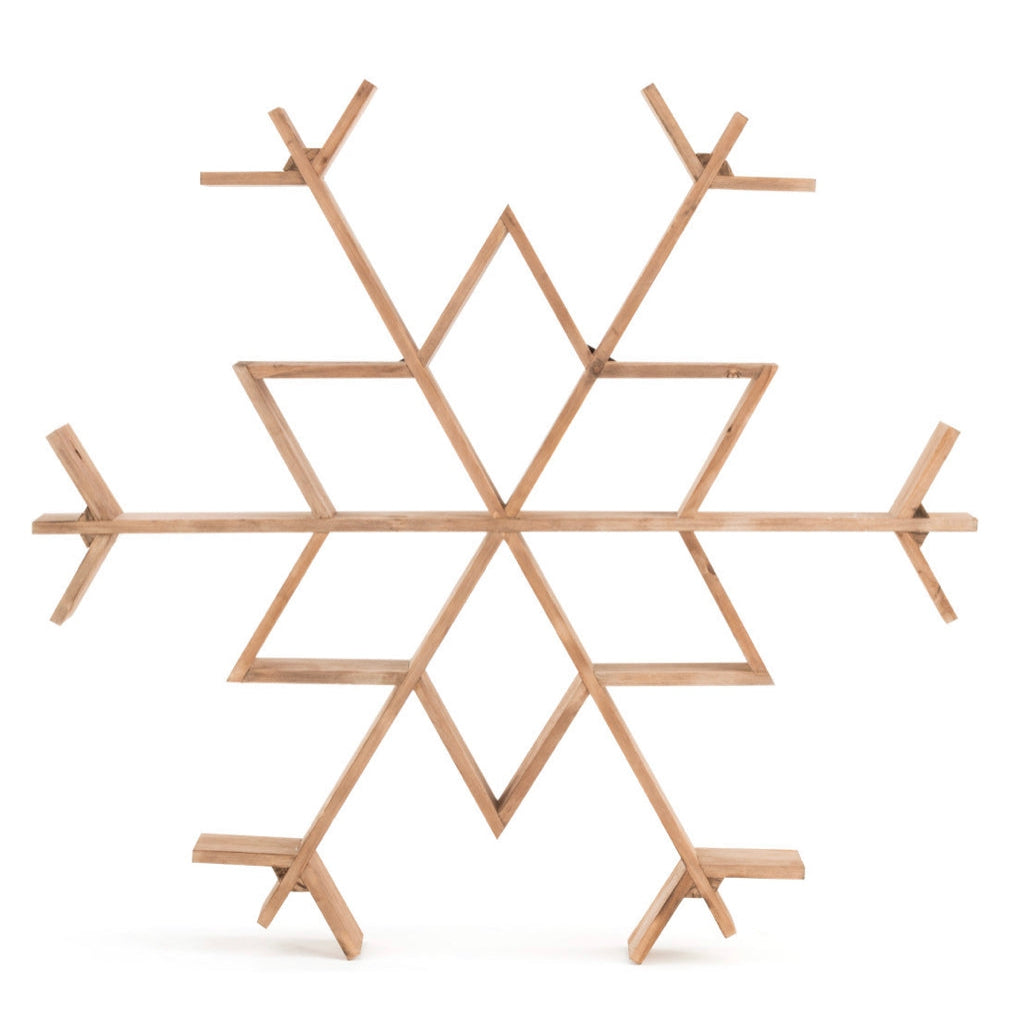 Large Wood Snowflake Wall Shelf