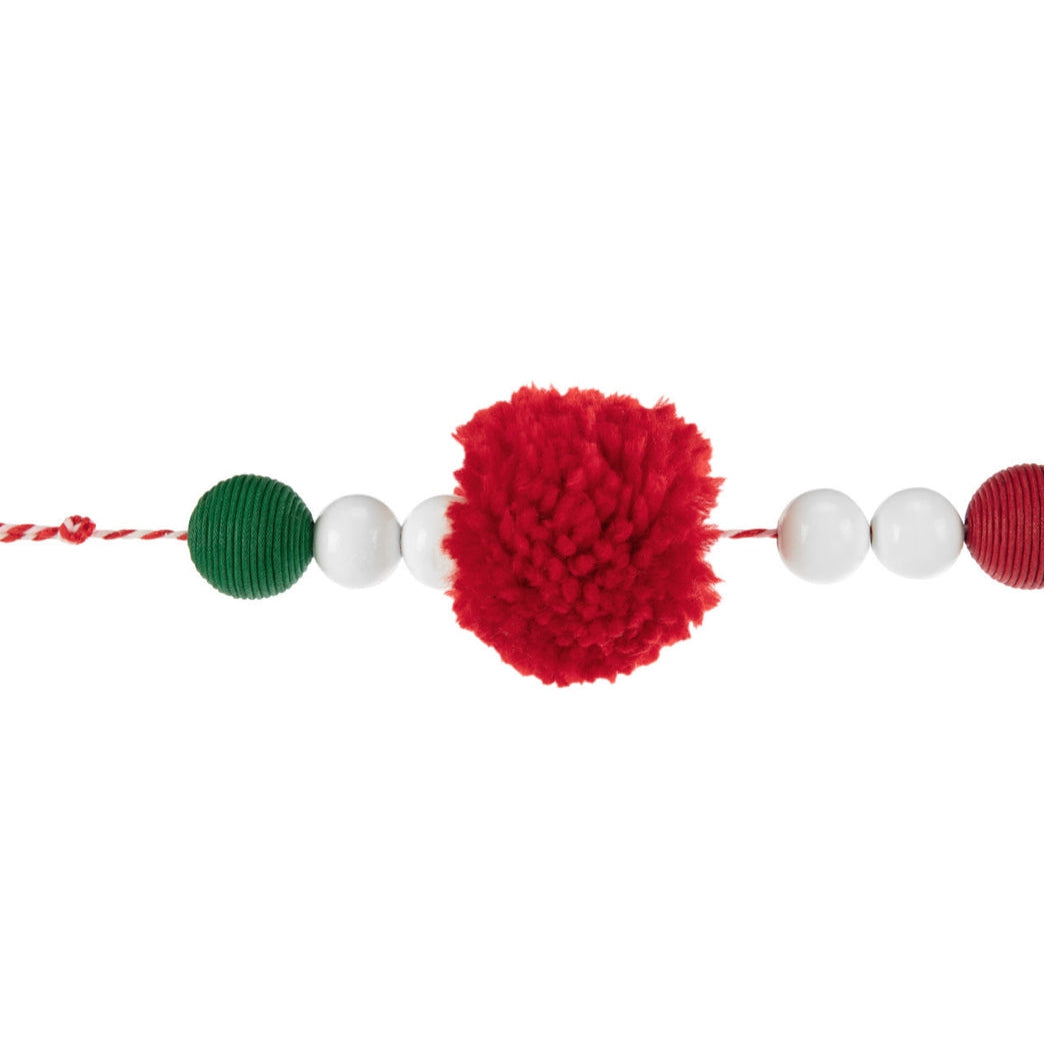 Cozy Red Green Pom Garland