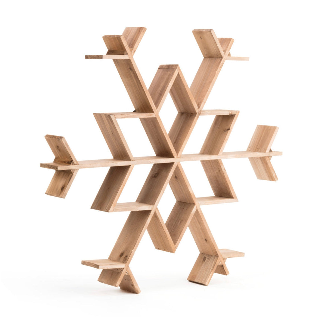 Large Wood Snowflake Wall Shelf