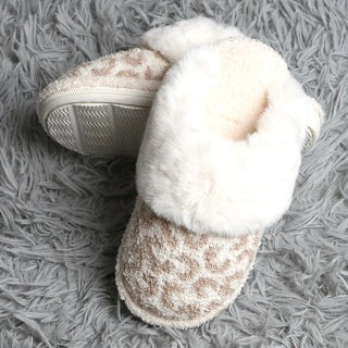 Fur Leopard Slippers