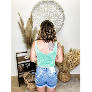Green Cropped Tank Top