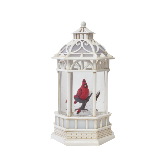 LED Light Up Rotating Shimmer Cardinal Lantern