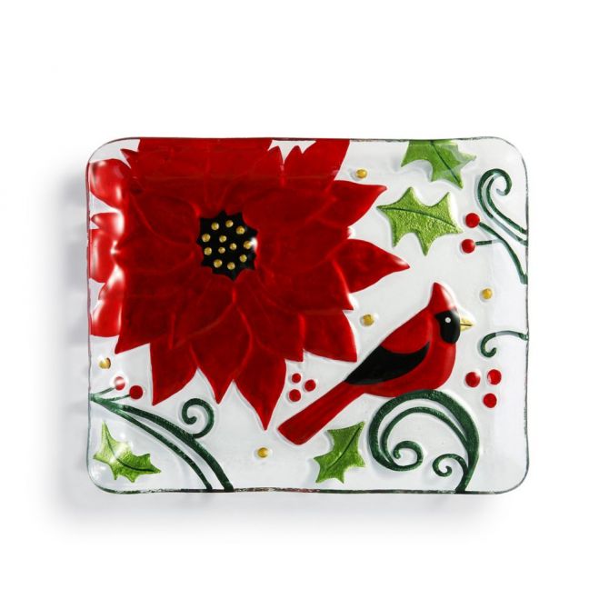 Cardinal and Poinsettia
Platter - 14x11"