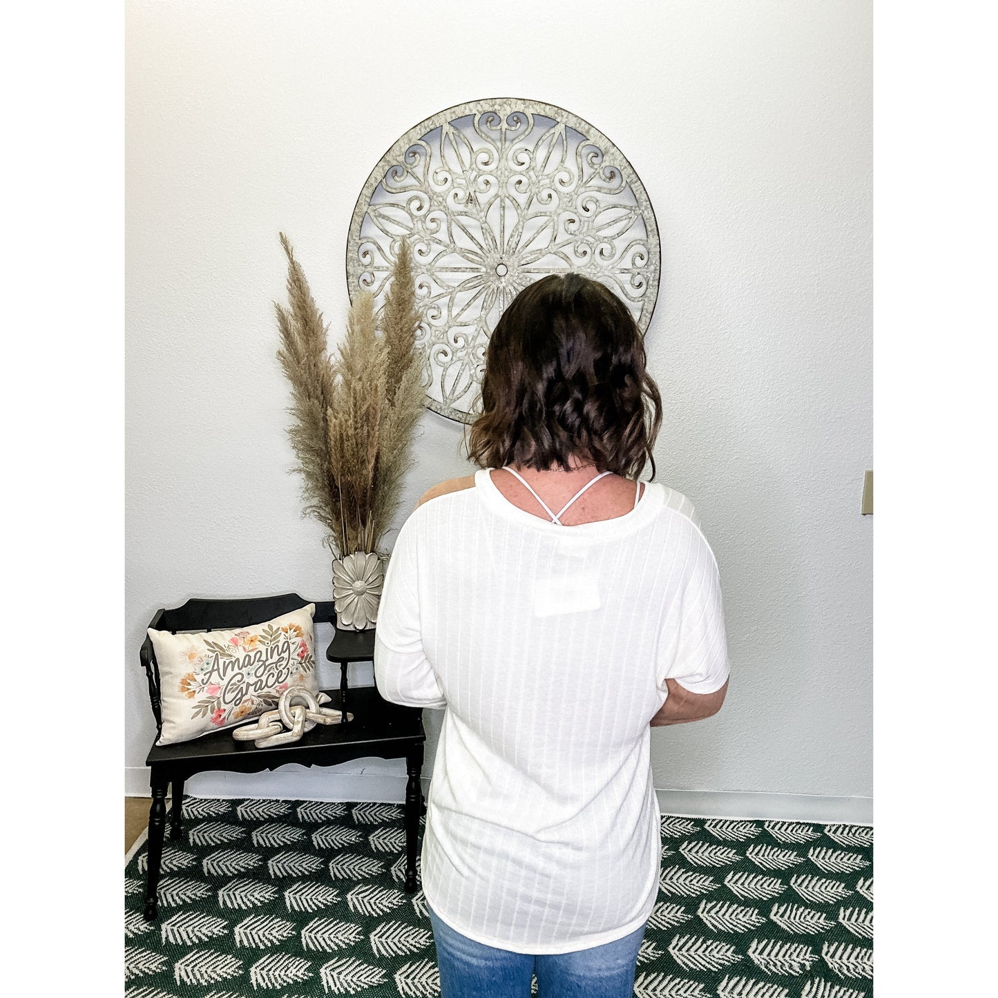 Ribbed V Neck Top