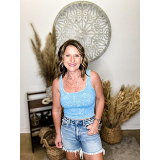 Light Blue Cropped Tank Top