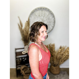Red Crochet Tank Top