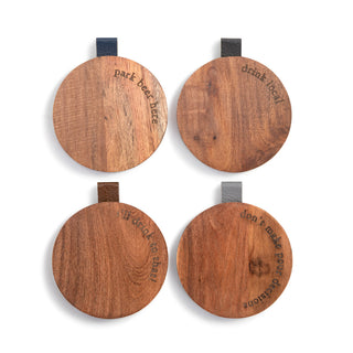 Wood Coaster Beer Set - 4