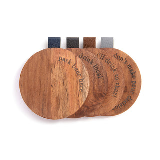 Wood Coaster Beer Set - 4