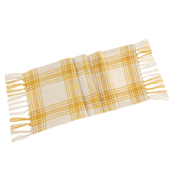 Gold Plaid Table Runner