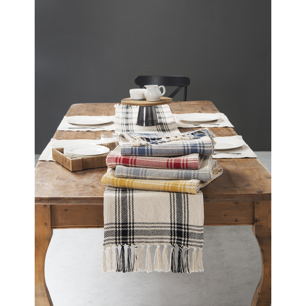 Gold Plaid Table Runner