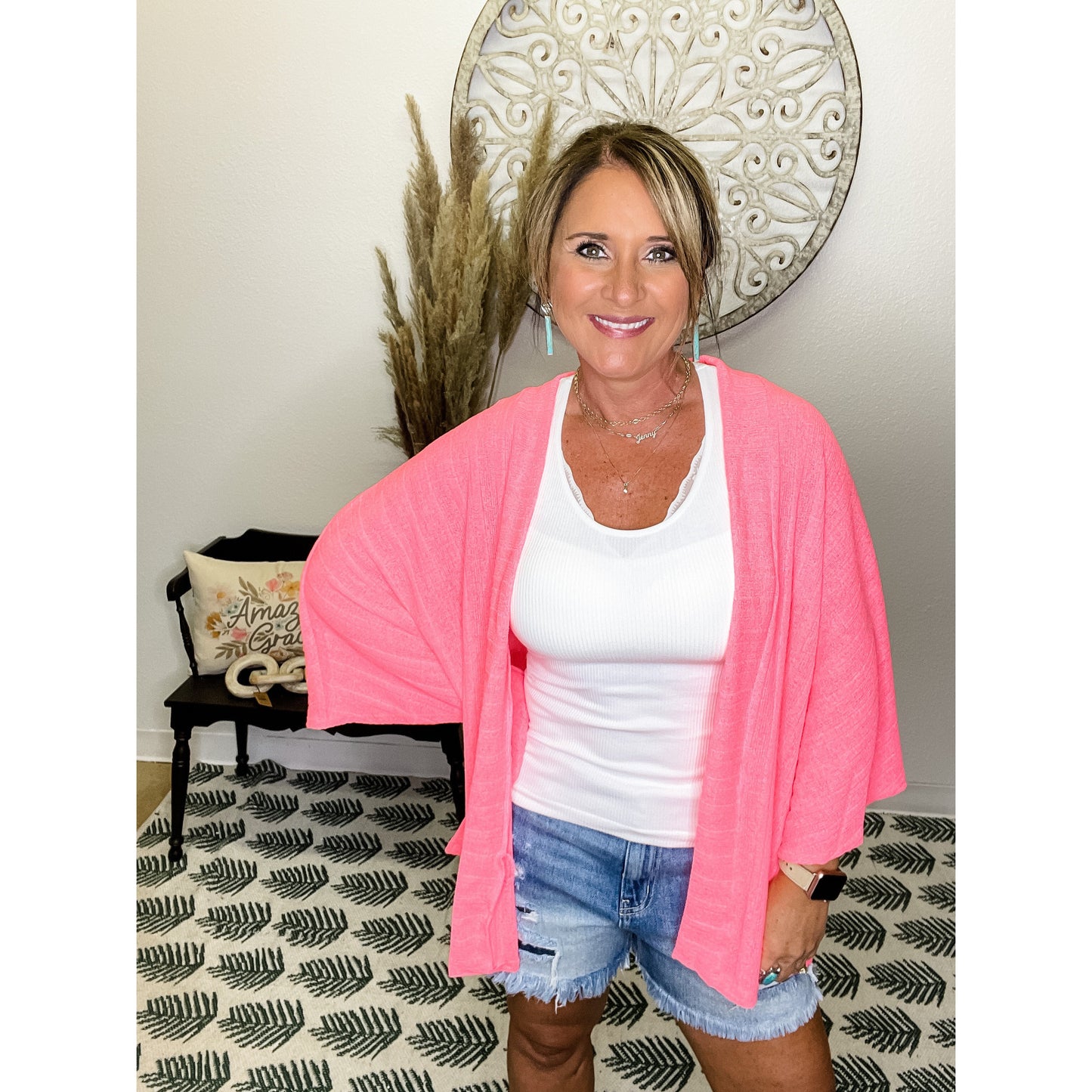 Neon Pink Cardigan