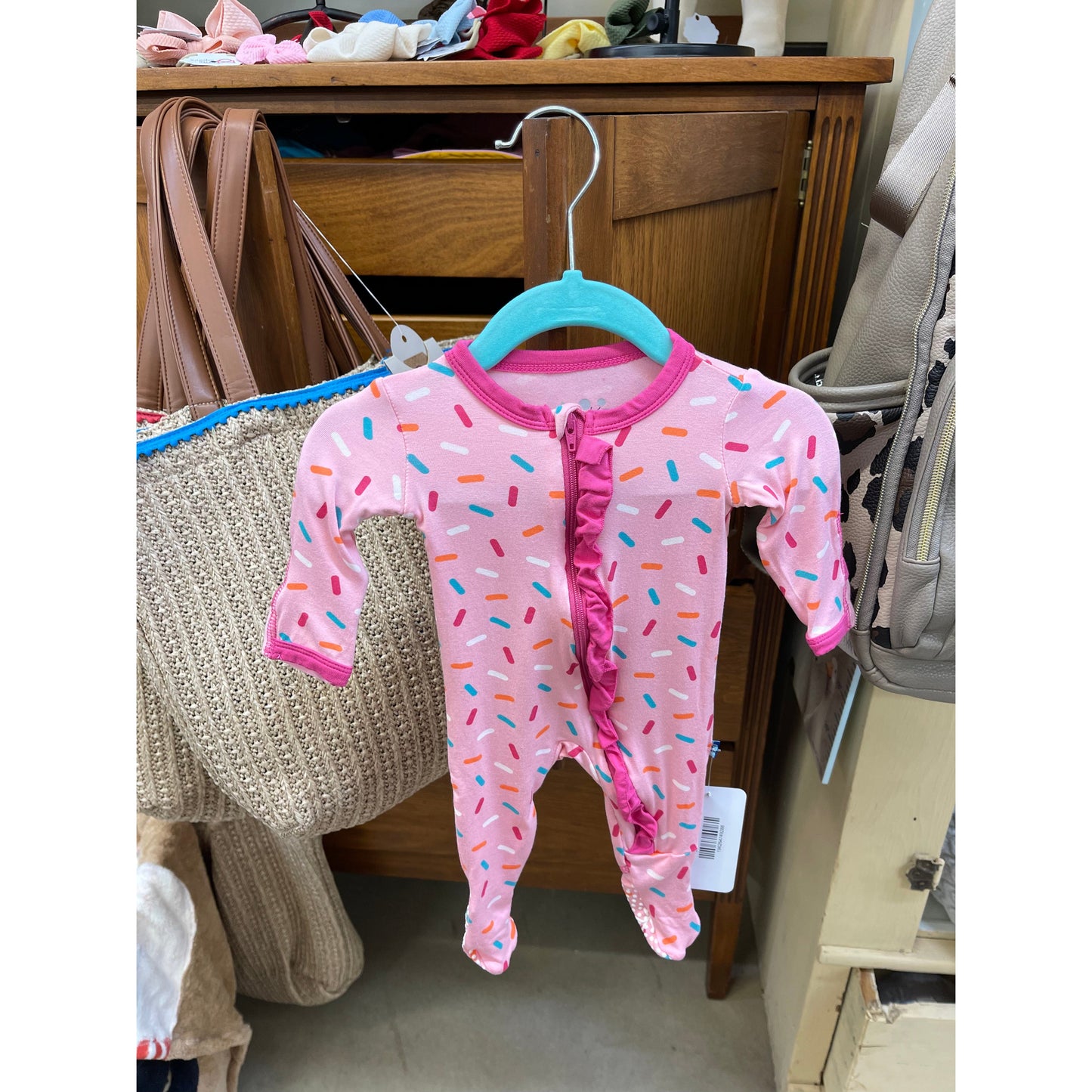 Sanderson | Footie with 2 Way Zipper in Lotus Sprinkles