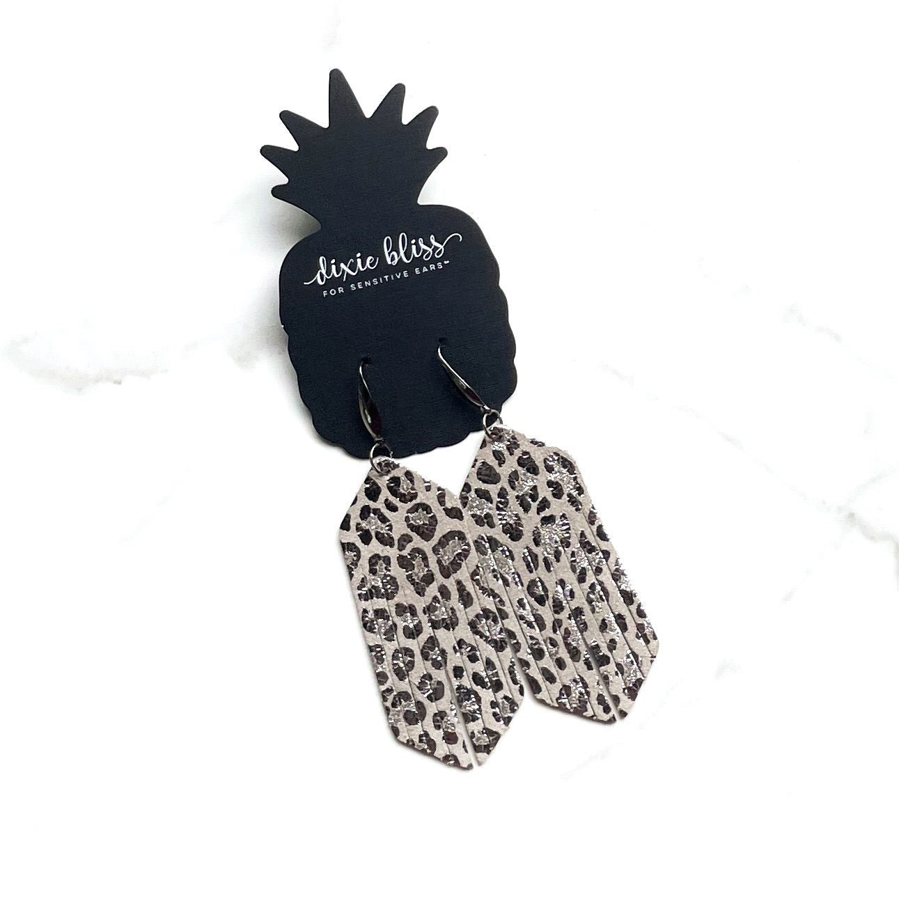 Sahara | Silver Leopard Earrings