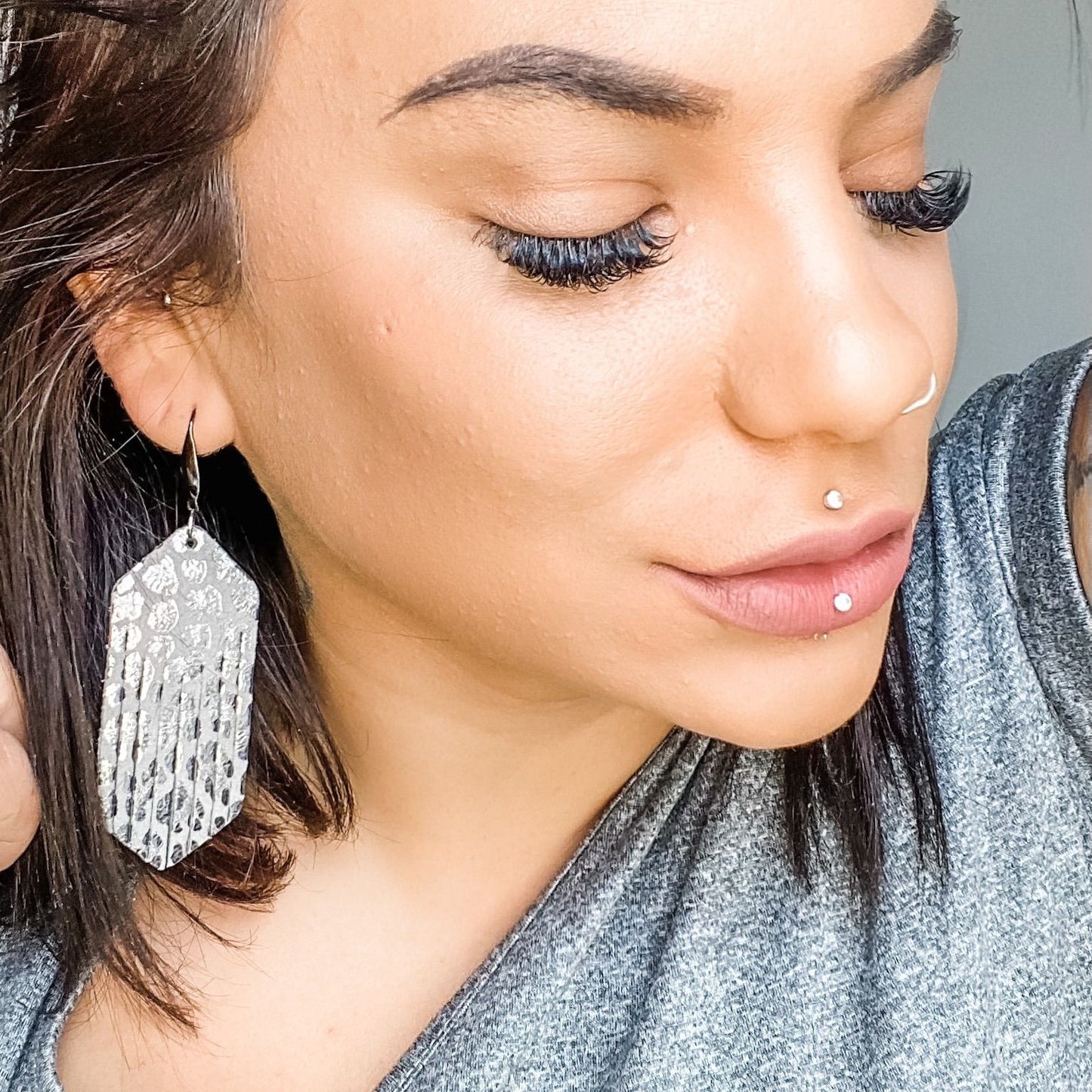 Sahara | Silver Leopard Earrings