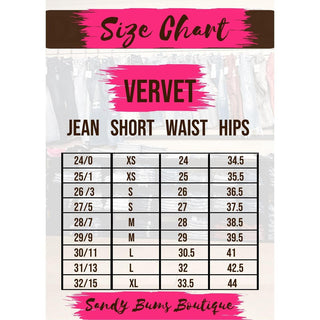 How Vervet Sizing Compares to Judy Blue