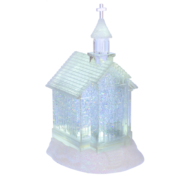 Lighted LED Shimmer Church