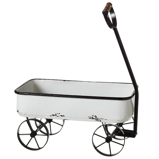 Black White Enamel Wagon