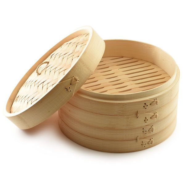 Tiered Bamboo Steamer with Lid