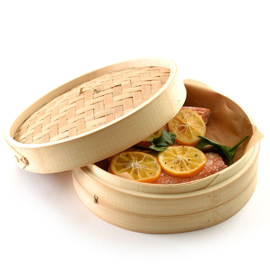 Tiered Bamboo Steamer with Lid