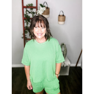 Rib Short Sleeve and Short Set