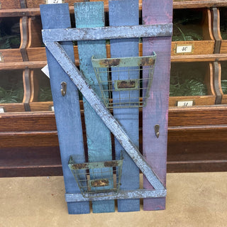 Wood Barn Door With Basket