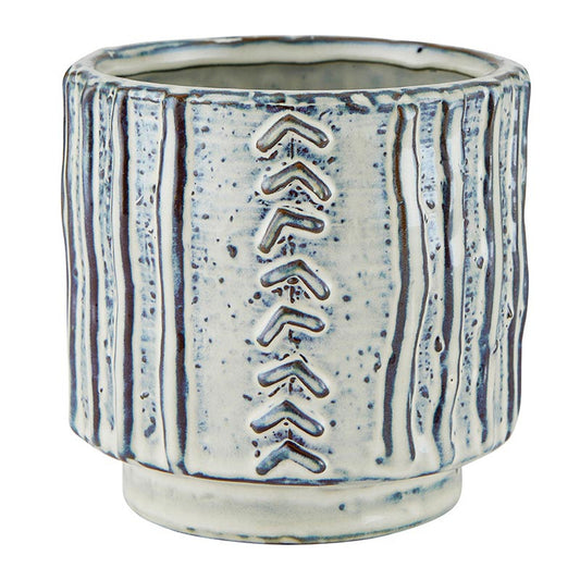 Stone Blue Texture Pot-Lg
