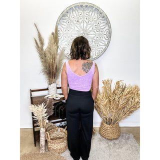 Black V Waist Wide Pant