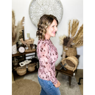 Burgundy Mesh Layering Top
