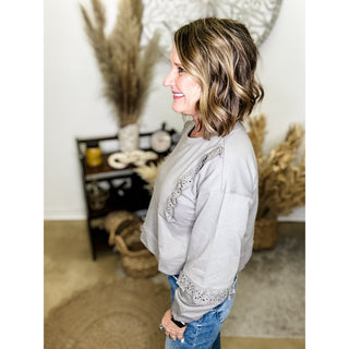 Charcoal Ruffle Top