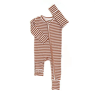 Fuqua Baby Registry | Chase Brown Ribbed Zip Bamboo Baby Sleeper