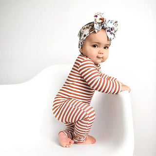 Fuqua Baby Registry | Chase Brown Ribbed Zip Bamboo Baby Sleeper