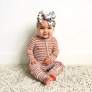 Fuqua Baby Registry | Chase Brown Ribbed Zip Bamboo Baby Sleeper