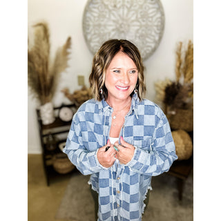 Checkered Denim Shirt