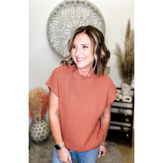 Chestnut Short Sleeve Sweater