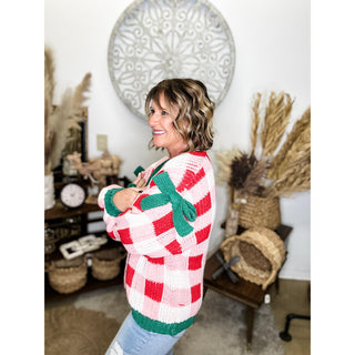 Christmas Checkered Cardigan