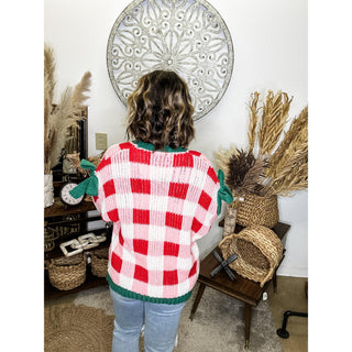 Christmas Checkered Cardigan
