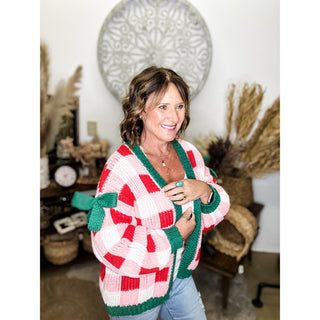 Christmas Checkered Cardigan